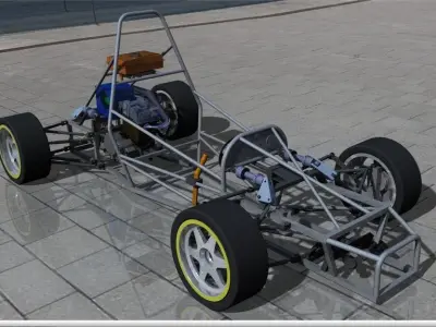 Race car - Tubular Chassis Design 3D model