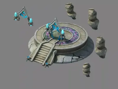 Stone Nagisen Grassland - Temple of Earthly Spirit 01 3D model