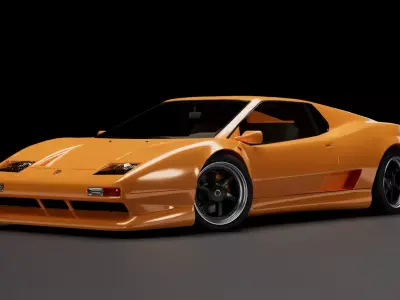 Mid 90s supercar Low-poly 3D model
