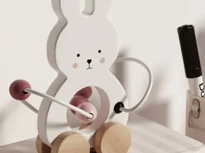 Jabadabado Bunny Wooden Toys Decoration and Storage for kids 3D model