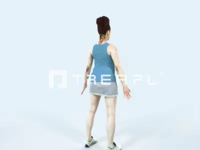 Yearn 01G Animated Rigged Sports Woman Low-poly 3D model