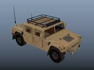Hummer Army Low-poly 3D model