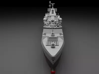 Frigate 3D model by MilitaryCG - Textured