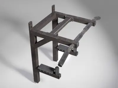 Metal horizontal bar wall mounted Low-poly 3D model