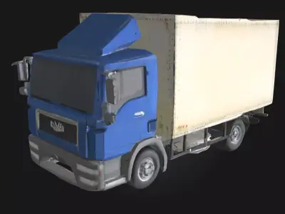 Blue Cargo Truck  Reliable Transport Vehicle 3D model