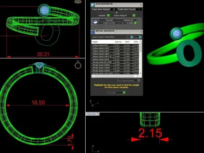 Jewelry Alphabet Ring O 3D print model