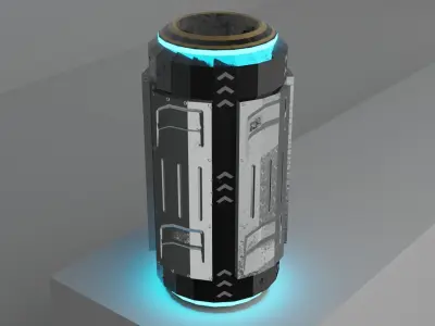 Game ready Low Poly PBR Sci-fi box - Box 1 of 5 Free low-poly 3D model