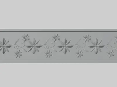 Floral bas-relief Free 3D model