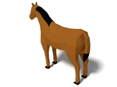 Low Poly Cartoon Horse Low-poly 3D model