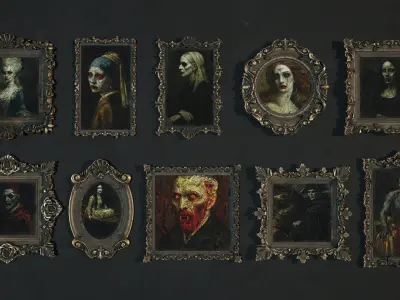 Frame Pack Vol 02 Vampire Portrait Series Low-poly 3D model