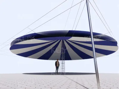 Event umbrella type 2 floors Low-poly 3D model