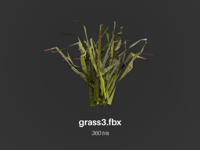 Grass Low Poly Realistic Game Ready 3D Model pack Low-poly 3D model