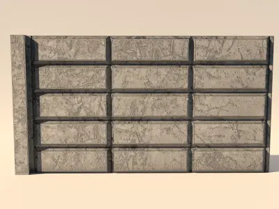 Concrete fence  Free low-poly 3D model