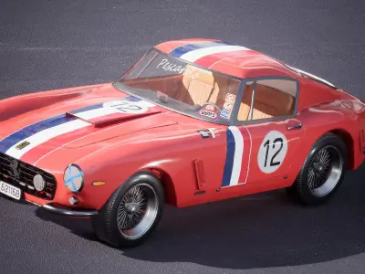 Ferrari 250 GT SWB - Le Mans Variant Low-poly 3D model