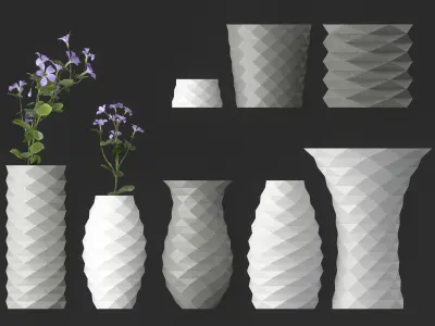 flower vase set for 3dprint 3D print model