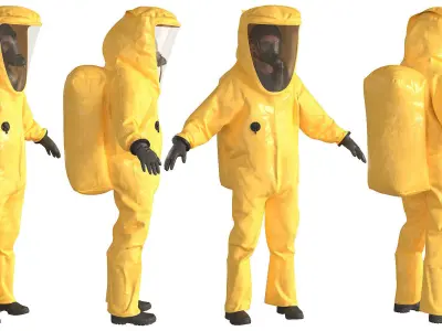 Mens and Womens Hazmat Suit 1 3D Model Collection