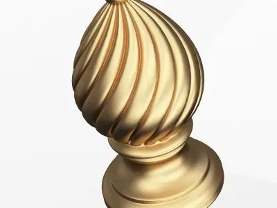Carved Finial Knob 02 Low-poly 3D model