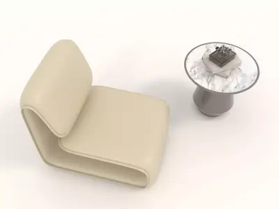 Modern Coffee Table and Armchair Set 41 3D model