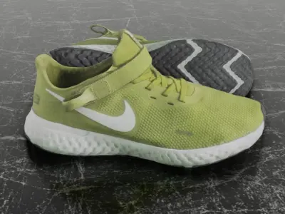 NIKE FLY EASE 3D SHOES - YELLOW Low-poly 3D model