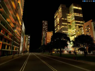 City Downtown Skyscraper Street - Night - Unreal - Lot 02 Low-poly 3D model