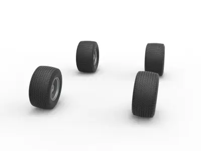 Wheel set of Australian Super Sedan Scale 1 to 25 3D print model