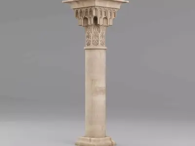Classic Islamic Muqarnas Column 002 3D model