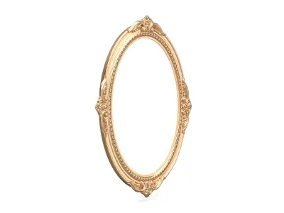 Baroque Oval Ornate Frame Low-poly 3D model