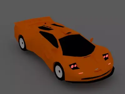 McLaren orange sports car Low-poly 3D model