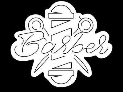 Barbershop Neon Sign 3D model