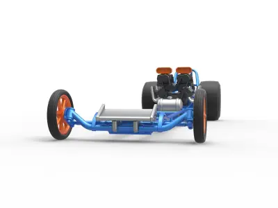 Front engine dragster with double supercharged V8 Scale 1 to 25 3D print model