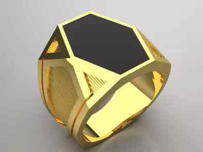 black stone man gold ring mr0154 3D print model