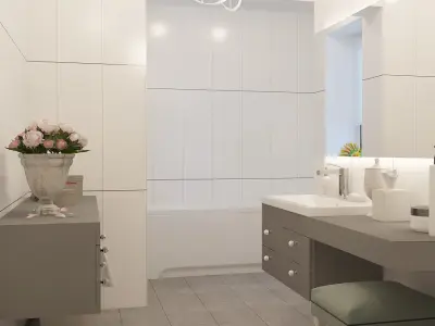 Bathroom modern with tiles 3D model