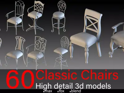 60- classic Chairs- Vol 02 3D model