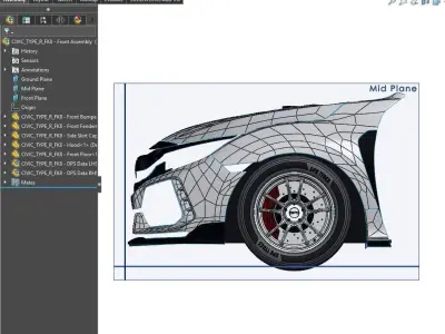 CIVIC TYPE R FK8 Front Exterior Surface Model - 3D Laser-Scanned 3D model