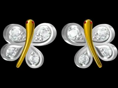 butterfly stud 3D print model