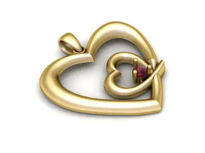 Women fashion Heart Pendant 3d Printable Model 3D print model