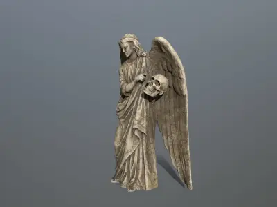 Angel Statue 3 Low-poly 3D model