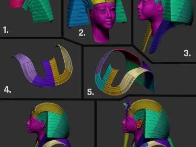 Tutankhamun Mask v4  gold 3D print model