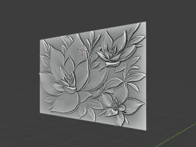 modern panel wall decor set wall relief mural CNC 119 3D model