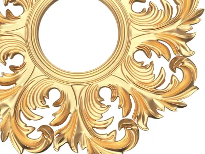 Classic Round Mirror Low-poly 3D model