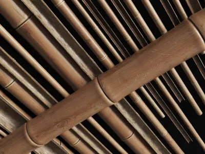 Bamboo gutter decor n1 3D model