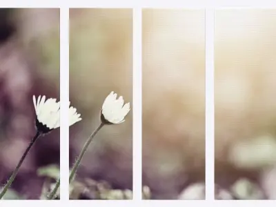 Printed Canvas - Little White Flower Low-poly 3D model