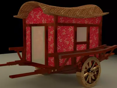 Chinese carriage Low-poly 3D model