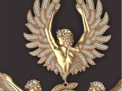 pendant and earrings magerit 3D print model