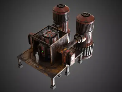 Sci-fi refueling station 3D model
