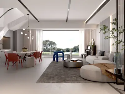 Modern interior scene - 3D model 3D model