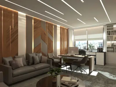 Manager office interior Scene 3D model 3D model