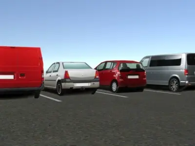 Background Cars - MegaPack Low-poly 3D model