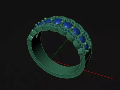 Classic Multi Stone Diamond Ring 3D print model purchase