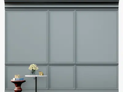 Wall molding 2 Boiserie classic panels Low-poly 3D model